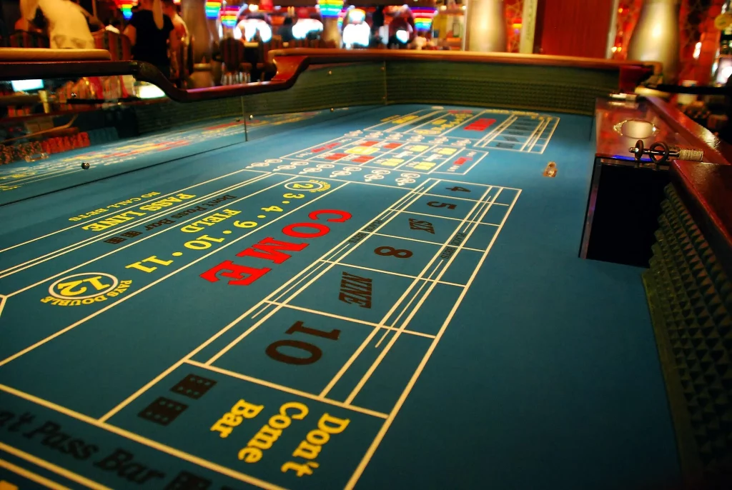 casino floor with craps table 
